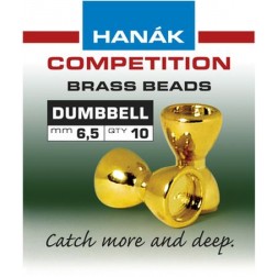 Klasické mosazné hlavičky Dumbbell Zlatá