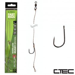 návazec C Tec Fast Rigs Muddy Barbless 23 cm 30 lb 2 ks