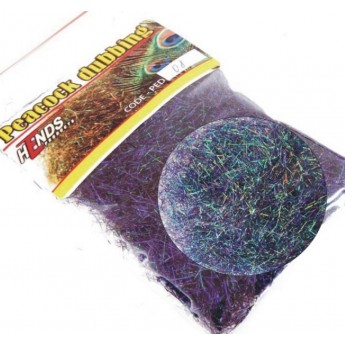 Peacock dubbing 12 fialový tm - červený efekt