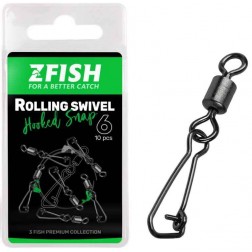 ZFISH Obratlík Rolling  Swivel & Hooked Snap 