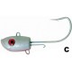 Jigová hlava  ICE FISH Jig SEA 120g  8/0 stříbrno-červená - 2ks