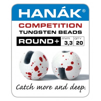 Tungstenové hlavičky Round - bílá & červená