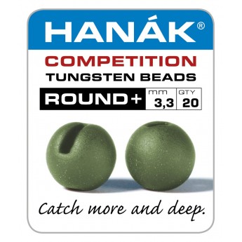 Tungstenové hlavičky Round - matně olivová