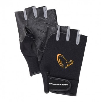Savage Gear rukavice Neoprene Half Finger Black vel.L