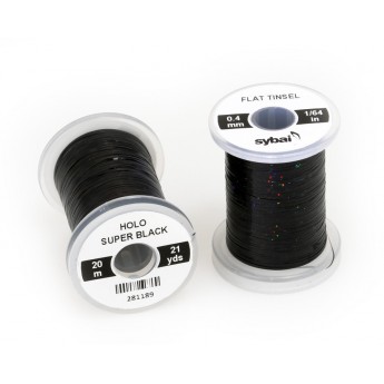 Flat Tinsel 0,4mm - Holographic Super Black